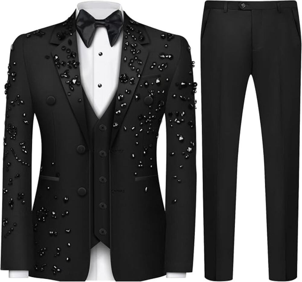 BRAND NEW***- Men's 2 PC Single Breasted Embellished Suit- Multiple Sizes